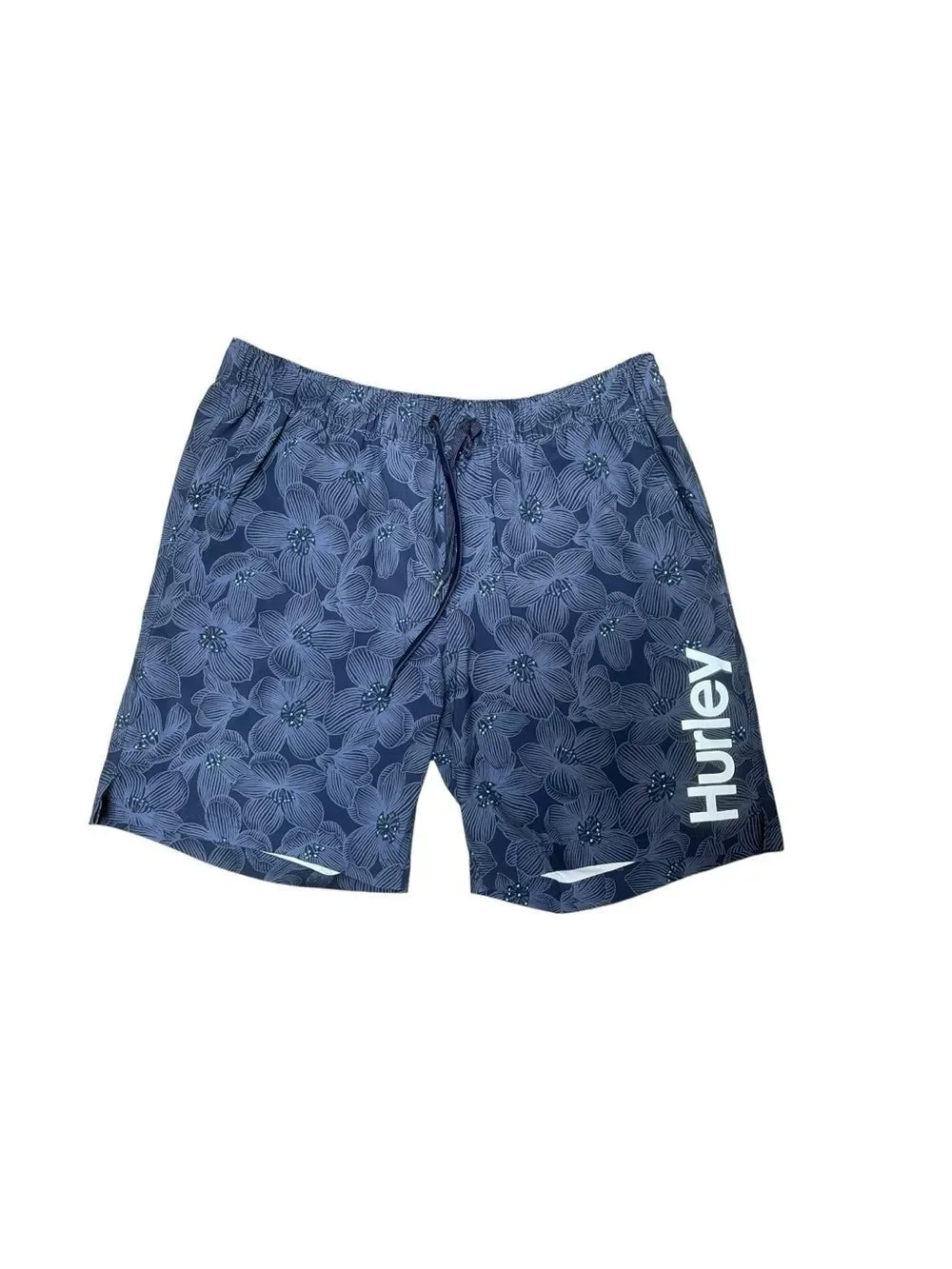 Hurley Phantom Floral Board Shorts XL Blue Hybrid Swim Trunks Lined Drawstring